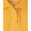 The Children’s Place girls Short Sleeve Ruffle Pique Polo(Yellow Pencil Single)