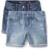 Denim Midi Shorts(Destructed Peony Wash)