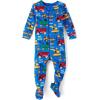 The Children’S Place Baby-Boys And Toddler Long Sleeve 100% Cotton Zip-Front One Piece Footed Pajamas(Construction Trucks)