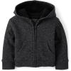 The Children’s Place And Toddler Long Sleeve, Sherpa Lined, Zip-front Hoodie Sweatshirt(Black)