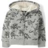 The Children’s Place And Toddler Long Sleeve, Sherpa Lined, Zip-front Hoodie Sweatshirt(Grey Dino)