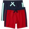 The Children’s Place Baby Boys’ and Toddler Active Knit Shorts(Hampton Red/ Navy 2-pack)