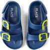 The Children’s Place Baby Boys and Toddler Everyday Double Buckle Slide Sandals with Backstrap(Blue)