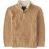 The Children’s Place Baby Boys’ and Toddler Long Sleeve Quarter Zip Pullover Sweater(Cork)