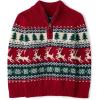 The Children’s Place Baby Boys’ and Toddler Long Sleeve Quarter Zip Pullover Sweater(Redochre Fairisle)