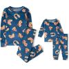 The Children’s Place Baby Christmas and Holiday Kids 2 Piece Pajama Sets, Velour(Lapis Gingerbread)