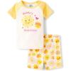 The Children’s Place Baby Girls And Newborn 100% Cotton Short Sleeve Top and Shorts 2 Piece Pajama Set(Sunshine)