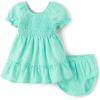 The Children’s Place Baby Girls’ and Newborn Casual Short Sleeve Dress with Diaper Cover(Mint Tea)