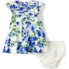 The Children’s Place Baby Girls’ and Newborn Casual Short Sleeve Dress with Diaper Cover(Renew Blue Floral)
