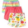 The Children’s Place Baby Girls’ and Toddler Assorted Knit Shorts(Fruit Stripe 3-pack)