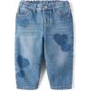 The Children’s Place Baby Girls’ and Toddler Barrel Leg Jeans(Peak Wash Hearts)