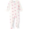 The Children’s Place Baby Girls’ and Toddler Long Sleeve 100% Cotton Zip-Front One Piece Footed Pajama(Pink Bows)