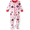 The Children’s Place Baby Girls’ and Toddler Long Sleeve 100% Cotton Zip-Front One Piece Footed Pajama(Vday Candy)