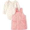 The Children’s Place Baby Girls’ and Toddler Long Sleeve Top and Dress Set(Pink Kiss)