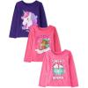 The Children’s Place Baby Girls’ and Toddler Unicorns,Butterflies,Trends Long Sleeve Graphic T-Shirts,3 Pack(Unicorn/Daddys Girl/Sweet Mama)