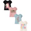 The Children’s Place Baby Girls’ and Toddler Unicorns,Butterflies,Trends Short Sleeve Graphic T-Shirts,4 Pack(Extra/Unicorn/Cats/Butterflies)