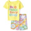 The Children’s Place Baby Toddler Girl Sleeve Top and Shorts Snug Fit 100% Cotton 2 Piece Pajama Set(Be Kind Everyday)