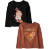 The Children’s Place Baby and Toddler All Holidays,Birthdays Long Sleeve Graphic T-Shirts,2 Pack(Cat Drink/Cutest Pumpkin)
