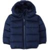 The Children’s Place Baby and Toddler Boys’ Medium Weight Wind-Resistant, Water-Resistant Puffer Jacket(Navy)
