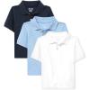 The Children’s Place Baby and Toddler Boys Short Sleeve Polo Shirt(Nautico/Brook/White 3-pack)
