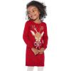 The Children’s Place Baby and Toddler Girls’ Long Sleeve Sweater Dress(Classic Red Reindeer)