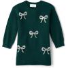 The Children’s Place Baby and Toddler Girls’ Long Sleeve Sweater Dress(Green Bows)
