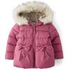 The Children’s Place Baby and Toddler Girls’ Medium Weight Wind-Resistant, Water-Resistant Puffer Jacket(Rose Heart Bubble)
