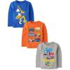 The Children’s Place Baby-Boys and Toddler Dino,Animals,Sharks Long Sleeve Graphic T-Shirts,3 Pack(Alphabet/Color/Number Vehicles)