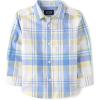 The Children’s Place Baby-Boys and Toddler Poplin Long Sleeve Button Down Shirt(Blue Yellow Plaid)