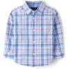The Children’s Place Baby-Boys and Toddler Poplin Long Sleeve Button Down Shirt(Petal Purple Plaid)