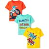 The Children’s Place Baby-Boys and Toddler School,Learning Short Sleeve Graphic T-Shirts,3 Pack(Color Trains/Race Cars/Motobike)