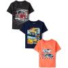 The Children’s Place Baby-Boys and Toddler Sports,Cars,Trucks Short Sleeve Graphic T-Shirts,3 Pack(Fire Truck/Race Cars/Construction)