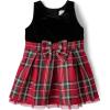 The Children’s Place Baby-Girls and Toddler Dressy Dress, Short Sleeve(Classic Red Plaid Velour)