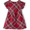 The Children’s Place Baby-Girls and Toddler Dressy Dress, Short Sleeve(Red Ochre Plaid)