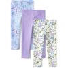 The Children’s Place Baby-Girls and Toddler Printed Leggings, Multipacks(Butterflies/Purple/Floral 3-pack)