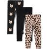 The Children’s Place Baby-Girls and Toddler Printed Leggings, Multipacks(Leopard/Black/Animals)