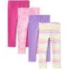The Children’s Place Baby-Girls and Toddler Printed Leggings, Multipacks(Rainbows/Purple/Stripe/Pink 4-pack)