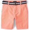 The Children’s Place Boys’ Belted Chino Shorts(Orange)