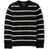 The Children’s Place Boys Long Sleeve Crew Neck Pullover Sweater(Black Gauge Stripe)