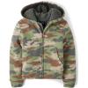 The Children’s Place Boys’ Long Sleeve, Sherpa Lined, Zip-Front Hoodie Sweatshirt(Misty Glen Camo)
