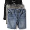 The Children’s Place Boys’ and Toddler Denim Shorts(Stretch Dark Wash 3-pack)