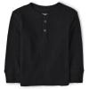 The Children’s Place Boys and Toddler Long Sleeve Thermal Henley Shirt(Black)