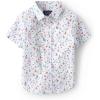 The Children’s Place Boys and Toddler Poplin Short Sleeve Button Down Shirt(Small Boat Print)