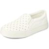 The Children’s Place Girl’s Casual Slip on Platform Shoes(Perforated White)