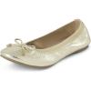 The Children’s Place Girls’ Closed Toe Ballet Flat(Metallic Gold Bow)