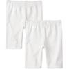 The Children’s Place Girls’ Essential Bike Shorts(White 2-pack)