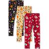 The Children’s Place Girls’ Fashion Leggings(Spooky/Harvest/Snowman 3-pack)