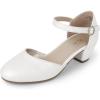 The Children’s Place Girls Girls Low Heel Dress Pumps(White Shimmer)