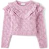 The Children’s Place Girls Long Sleeve Crew Neck Pullover Sweater(Lilac Ruffle)