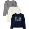 The Children’s Place Girls Long Sleeve Knit Fashion Shirt(Blue/Cream/Grey 3-pack)